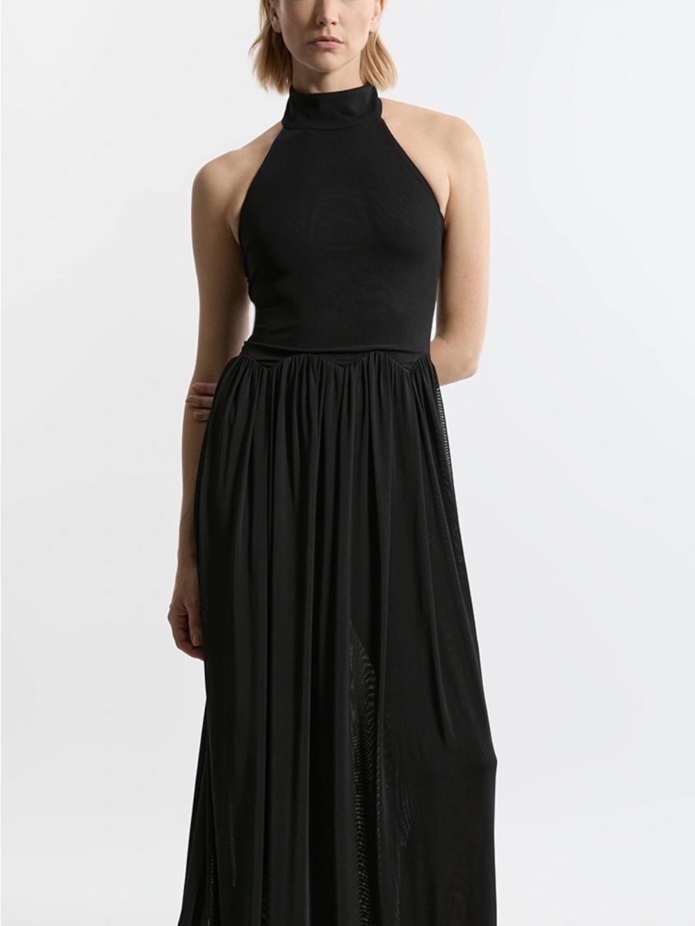Karen Millen Black High Neck Dress NWT Medium